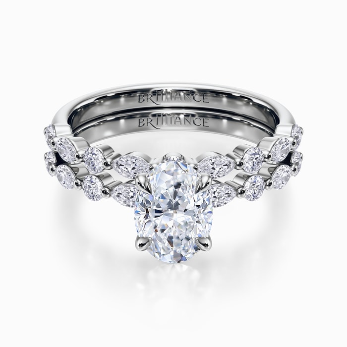 Versailles Diamond Bridal Set in White Gold