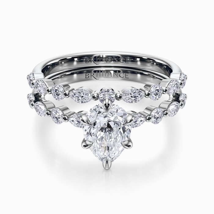 Versailles Diamond Bridal Set in White Gold