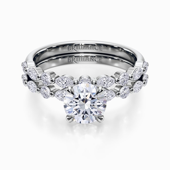 Versailles Diamond Bridal Set in White Gold
