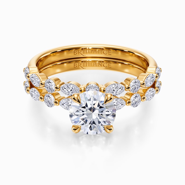 Versailles Diamond Bridal Set in Yellow Gold