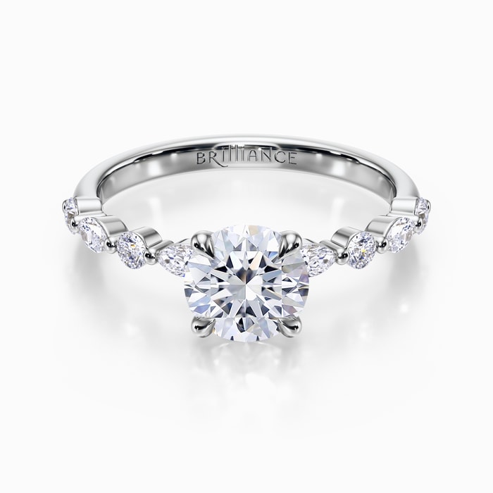 Versailles Diamond Engagement Ring in White Gold