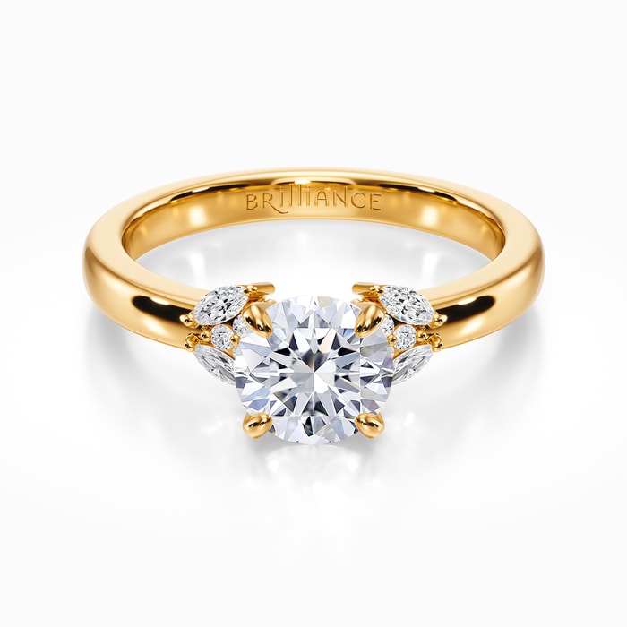 Diamond Cluster Engagement Ring in Yellow Gold