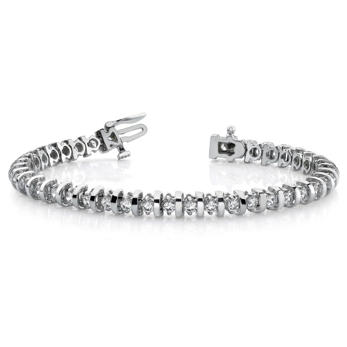 Diamond Bar Bracelet In White Gold (2 Ctw)