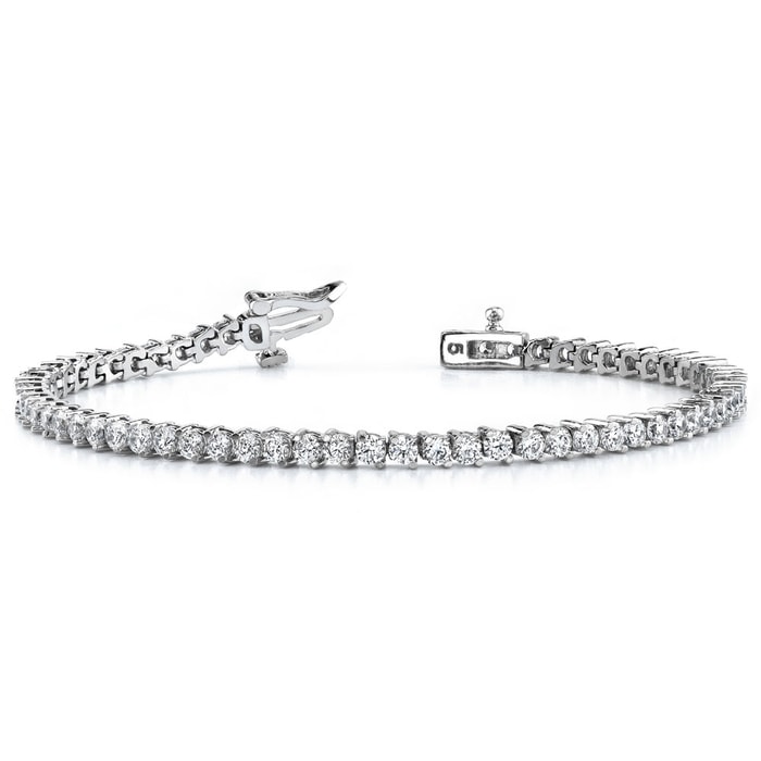 Diamond Illusion Tennis Bracelet In White Gold (One Carat)