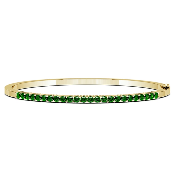 Yellow Gold Emerald Bangle Bracelet