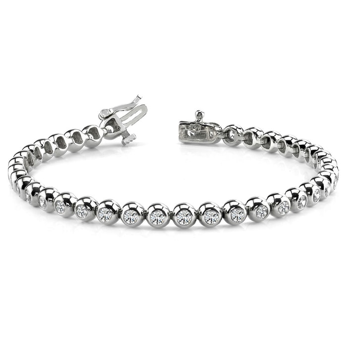 Modern Bezel Diamond Bracelet In White Gold (2 Ctw)