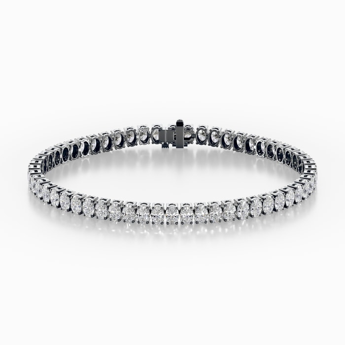 Oval Lab Diamond Bracelet in White Gold (8 Carat)