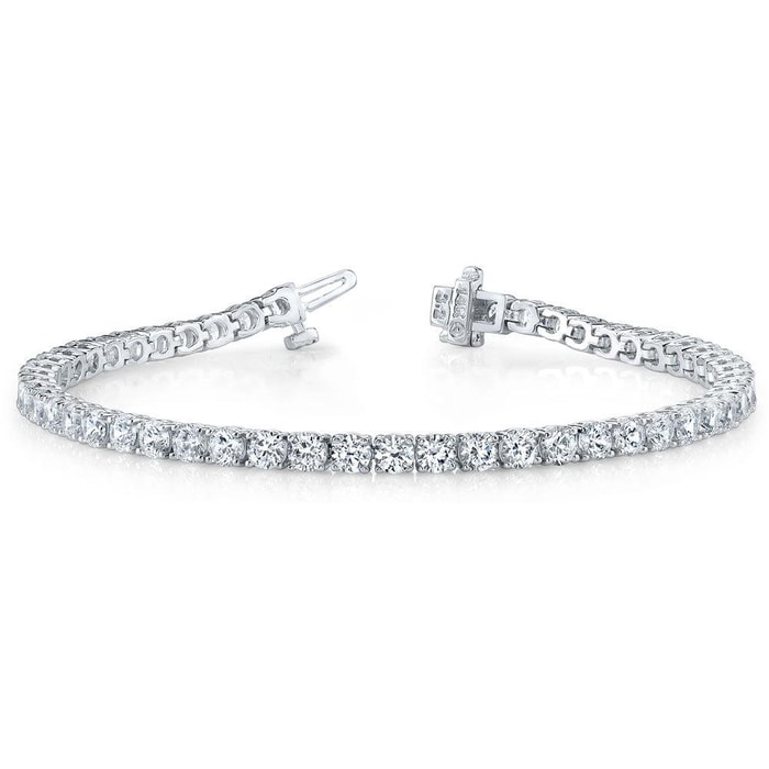 Diamond Line Bracelet In White Gold (2.25 Ctw Round Cut)