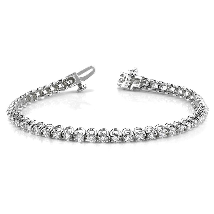 Diamond U-Prong Bracelet In White Gold (1 Ctw)