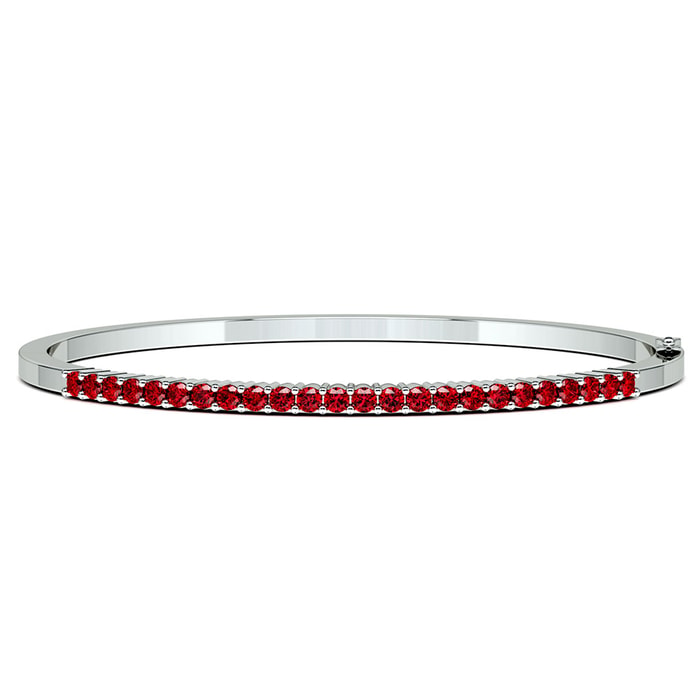 Ruby White Gold Bangle Bracelet
