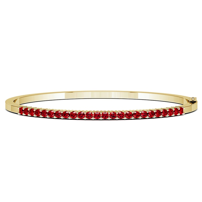 Ruby Yellow Gold Bangle Bracelet
