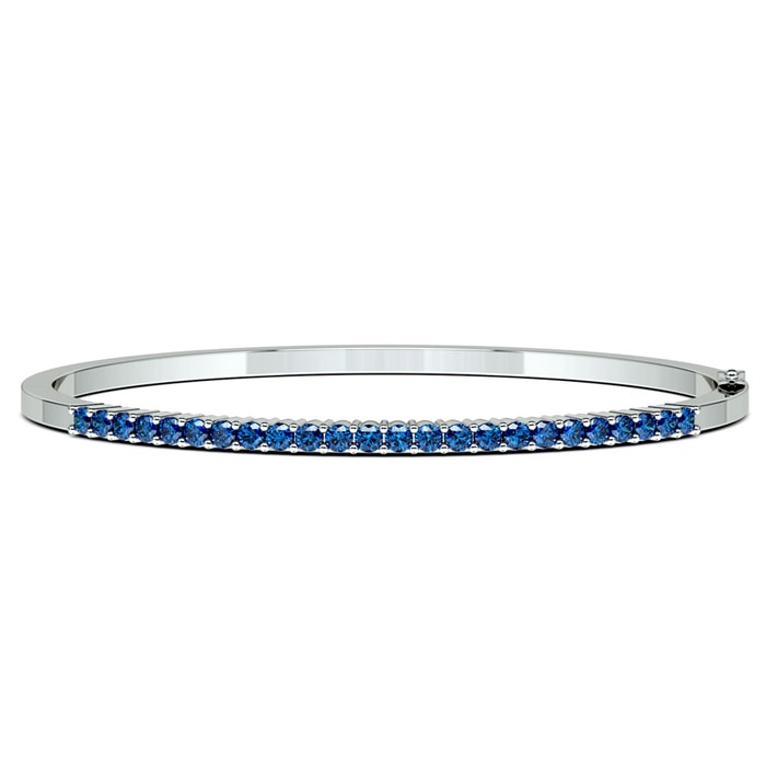 White Gold Sapphire Bangle Bracelet