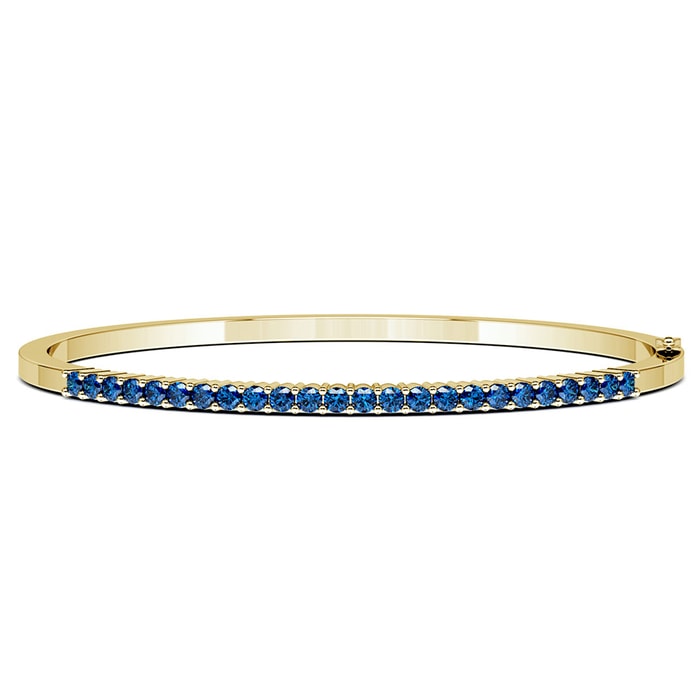 Sapphire Bangle Bracelet in Yellow Gold