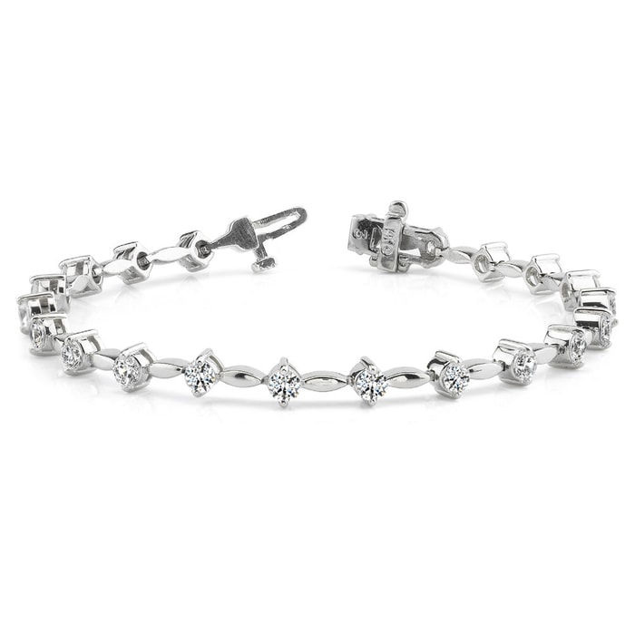 Teardrop Diamond Bracelet In White Gold