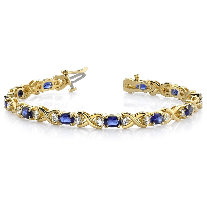 Sapphire And Diamond Bracelet In Yellow Gold (9 Ctw)