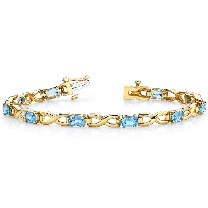 Twisted Topaz Stone Bracelet With Yellow Gold (5 Ctw)