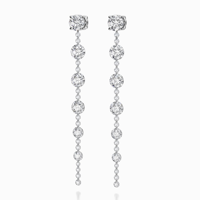 Cascade Floating Lab Diamond Earrings in White Gold