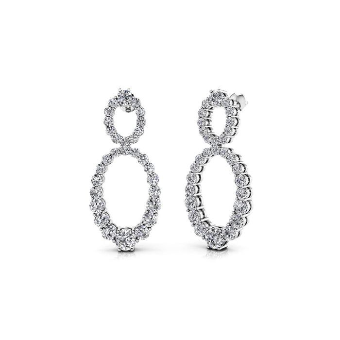 Infinity Diamond Earrings In White Gold - Dangle Earrings