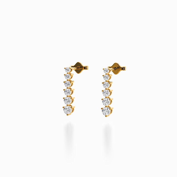 Graduated Lab Diamond Drop Earrings in Yellow Gold (0.50 carat)
