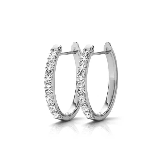 Huggie Diamond Earrings in White Gold