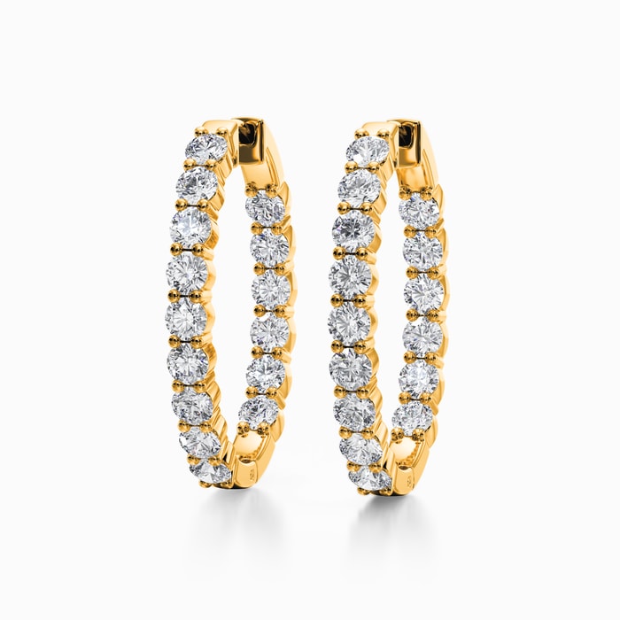 Inside Out Lab Diamond Hoop Earrings in Yellow Gold (5.00 carat)