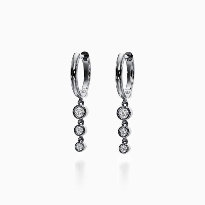 Lab Diamond Cascade Earrings in White Gold (0.37 Carat)