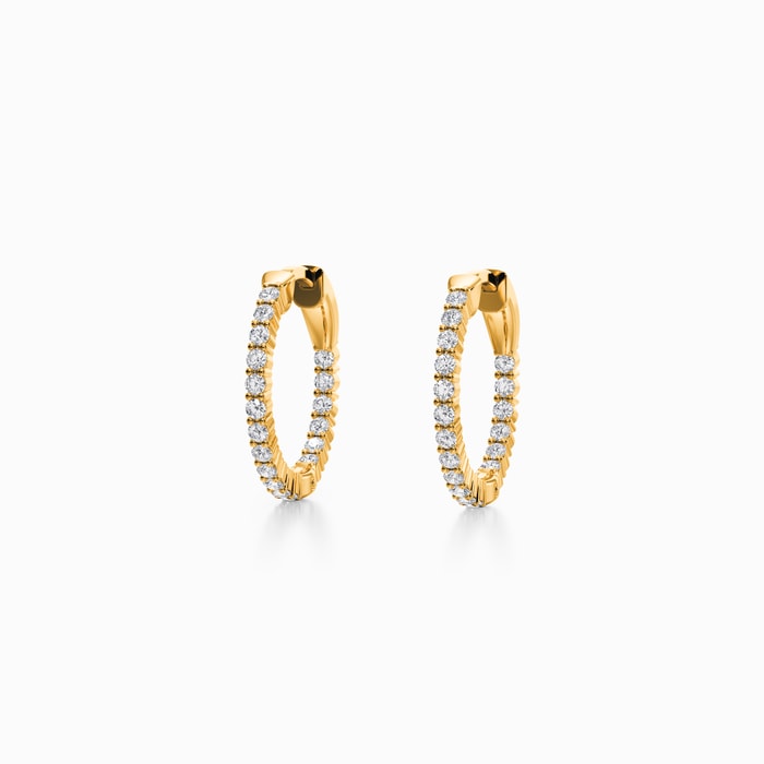 Lab Diamond Hoop Earrings in Yellow Gold (0.50 carat)