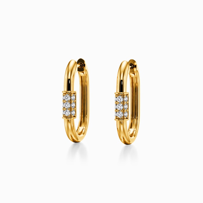 Lab Diamond Huggie Earrings in Yellow Gold (0.37 Carat)