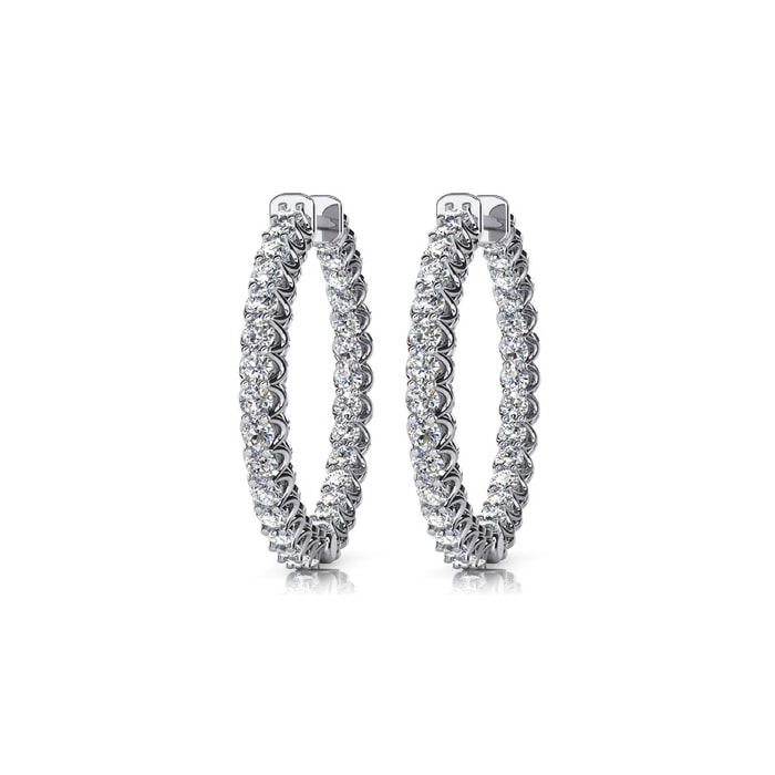 White Gold Diamond Hoop Earrings (1 ctw)