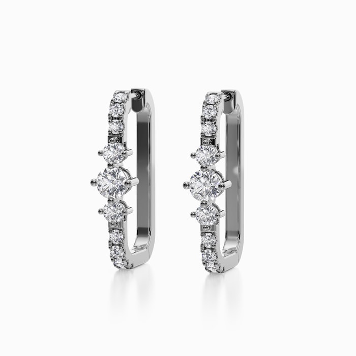 Twilight Lab Diamond Hoop Earrings in White Gold (1.50 carat)