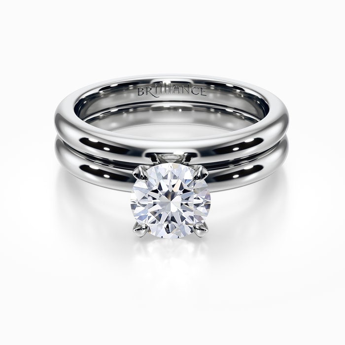 Classic Comfort-Fit Diamond Bridal Set in White Gold