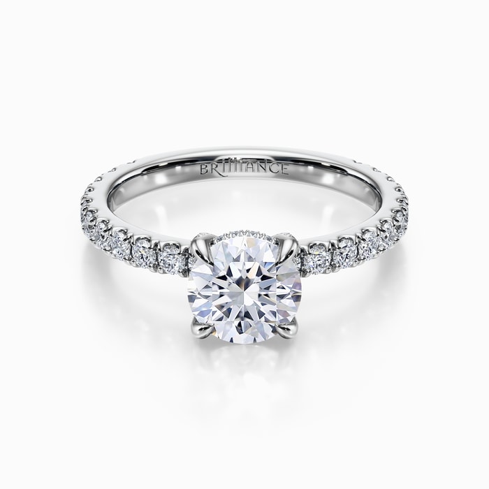 Engagement Ring With Diamond Prongs in White Gold