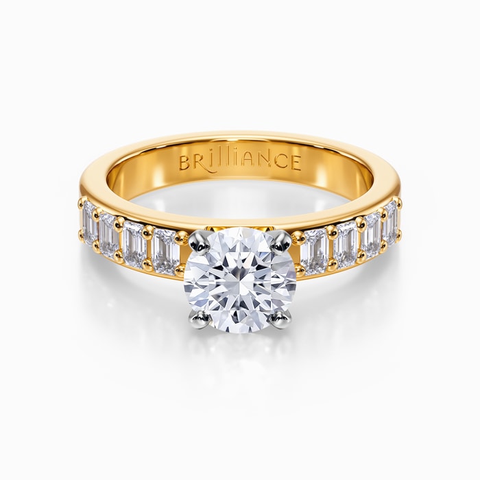 Regal Emerald Diamond Engagement Ring in Yellow Gold