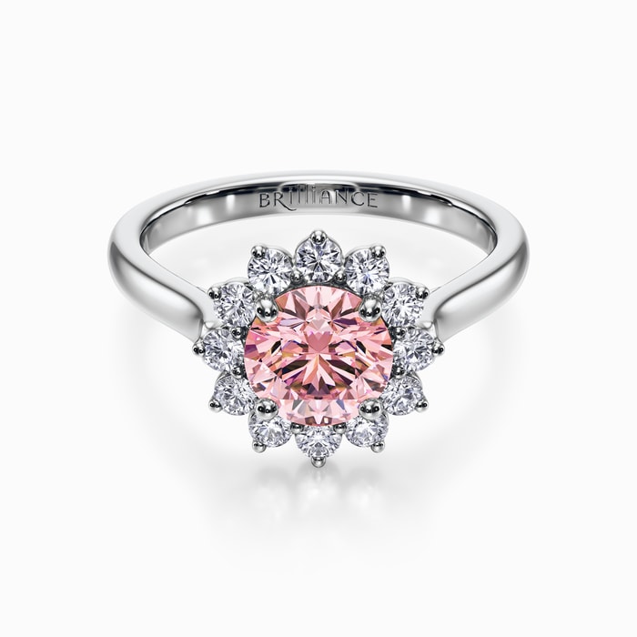 Rosea Round Lab Diamond Ring in White Gold