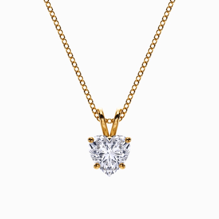 Heart Lab Grown Pendant in Yellow Gold (0.75 Carat)