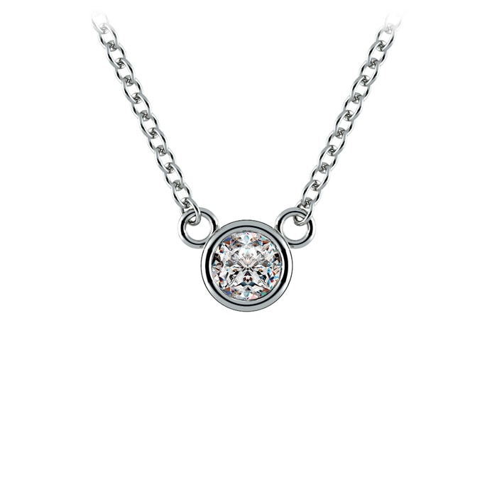 1/5 Ctw Bezel Diamond Solitaire Necklace In Platinum