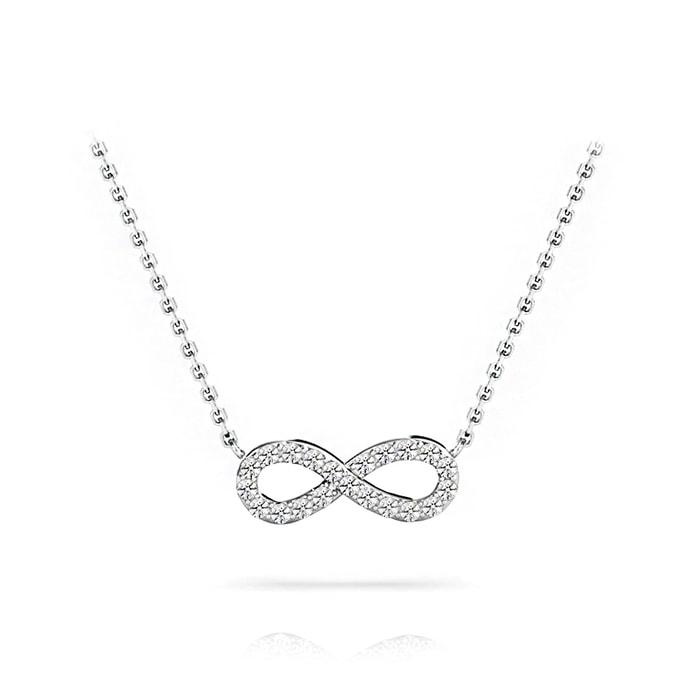 Infinity Diamond Necklace In White Gold
