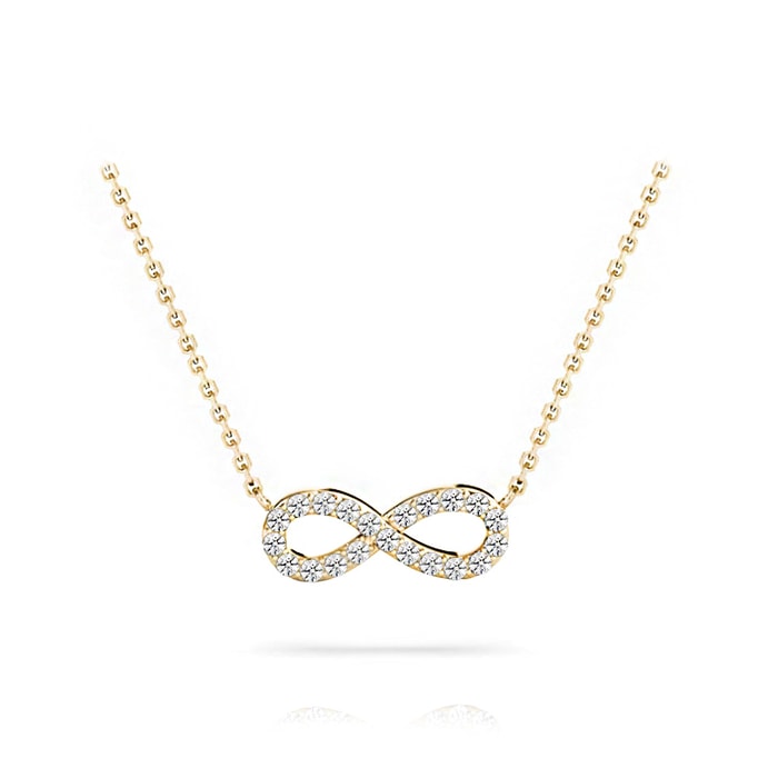 Yellow Gold Infinity Diamond Necklace