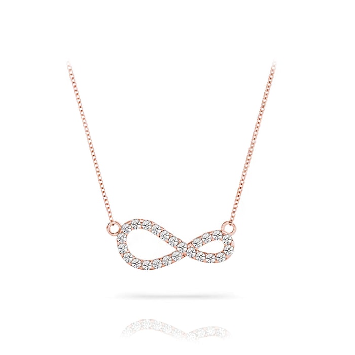 Diamond Infinity Symbol Necklace In Rose Gold