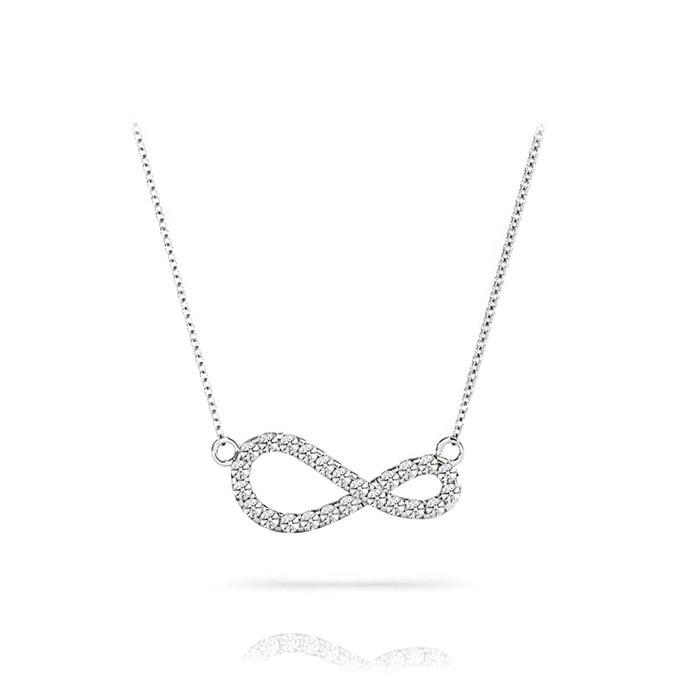 Diamond Infinity Symbol Necklace In White Gold
