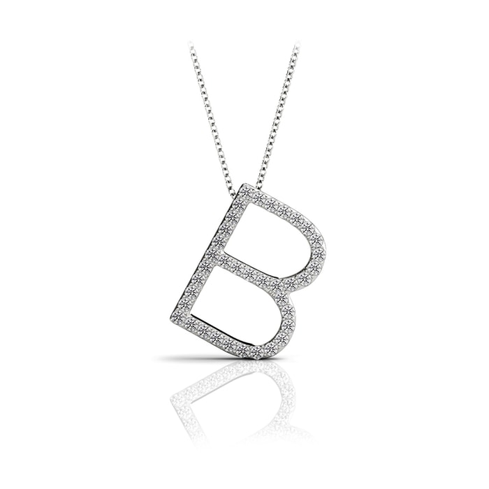 Diamond Initial Necklace - B