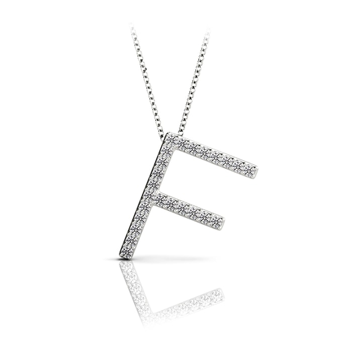 Diamond Initial Necklace - F