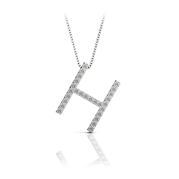Diamond Initial Necklace - H