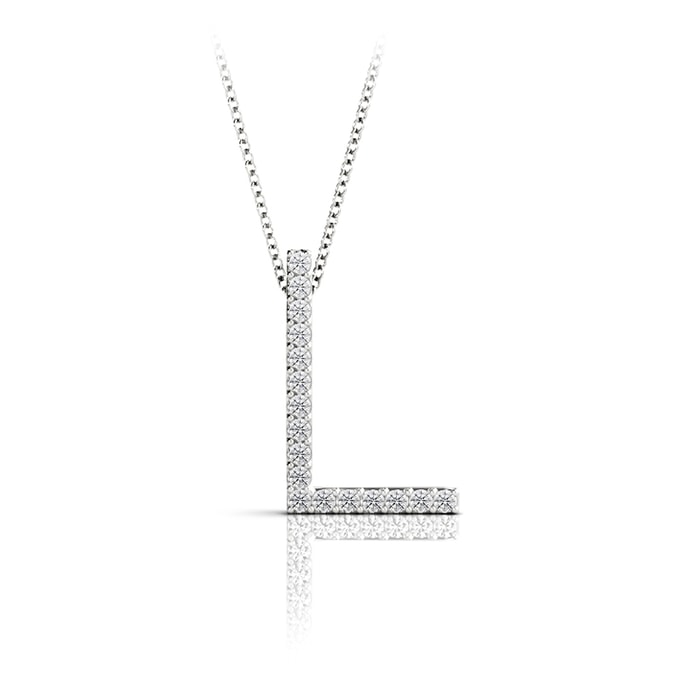 Diamond Initial Necklace - L