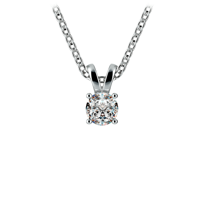 Delicate Round Diamond Necklace In Platinum (1/5 Ctw)
