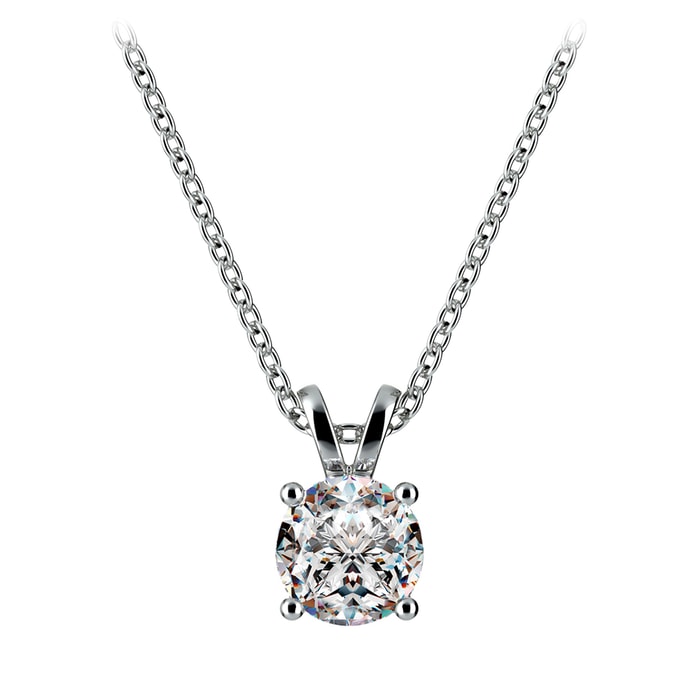 Round Diamond Pendant In Platinum (3/4 Ctw)