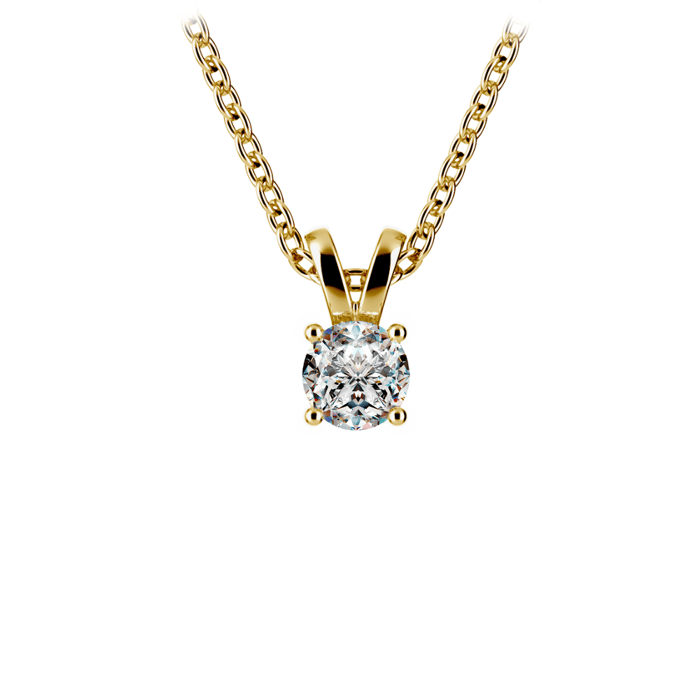 Delicate Round Diamond Necklace In Yellow Gold (1/5 Ctw)