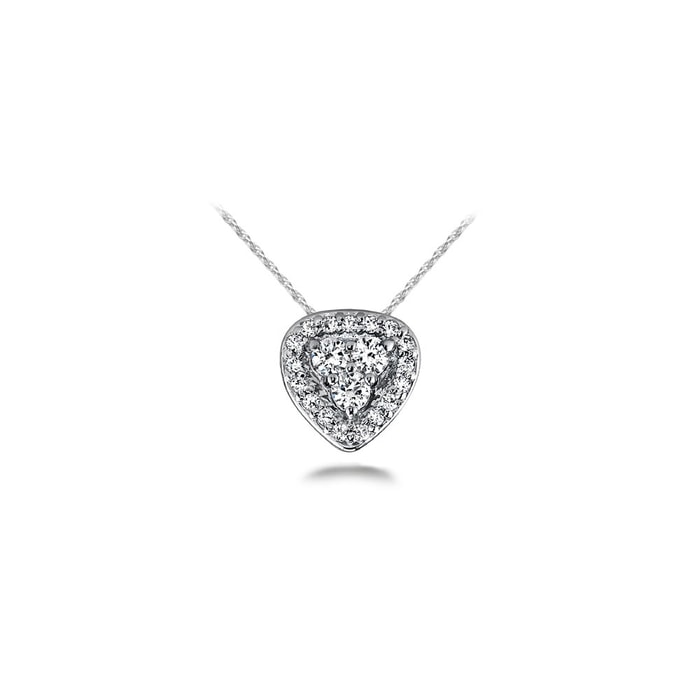 Halo Cluster Diamond Pendant in White Gold