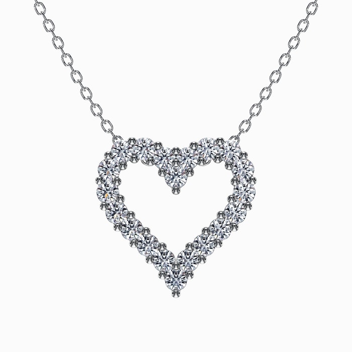 Heart Shape Delicate Lab Diamond Pendant in White Gold (0.68 Carat)