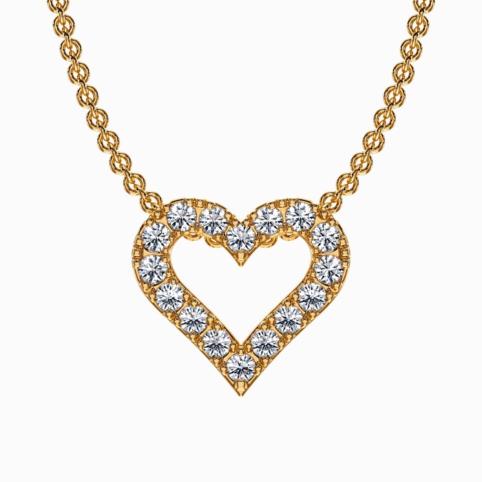 Heart Shape Lab Diamond Charm Pendant in Yellow Gold (0.75 Carat)